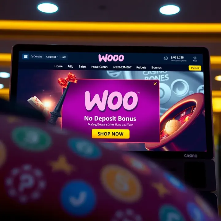 Digital representation of an online casino interface showing a highlighted bonus offer on screen