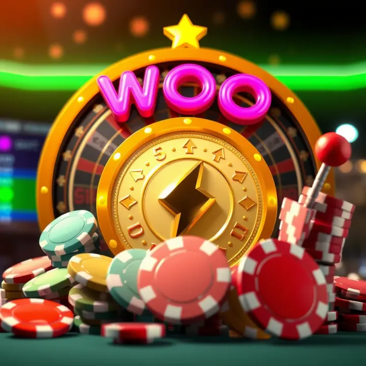 Free Spins and Bonuses at Woo Casino Illustration of free spins and bonus chips symbolizing rewards at Woo Casino
