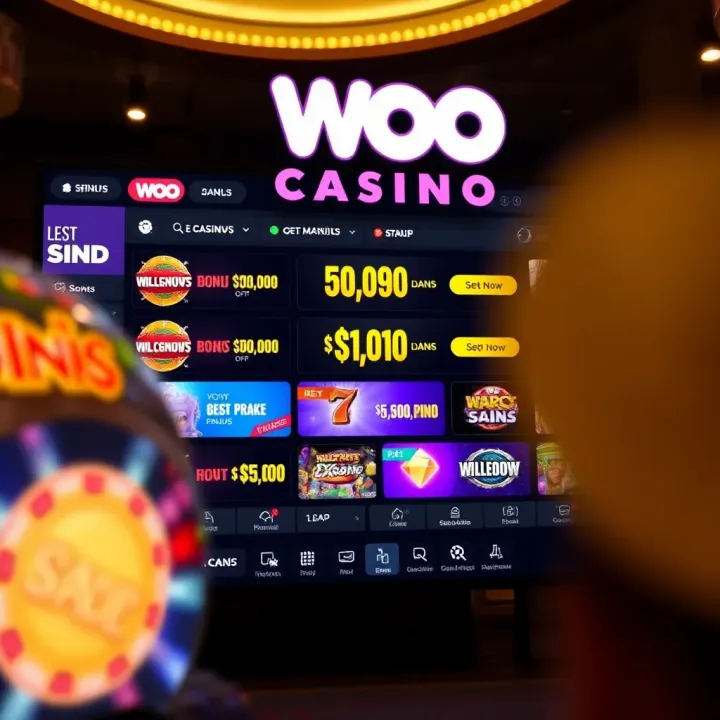 Digital casino interface displaying various bonus offers and promo codes