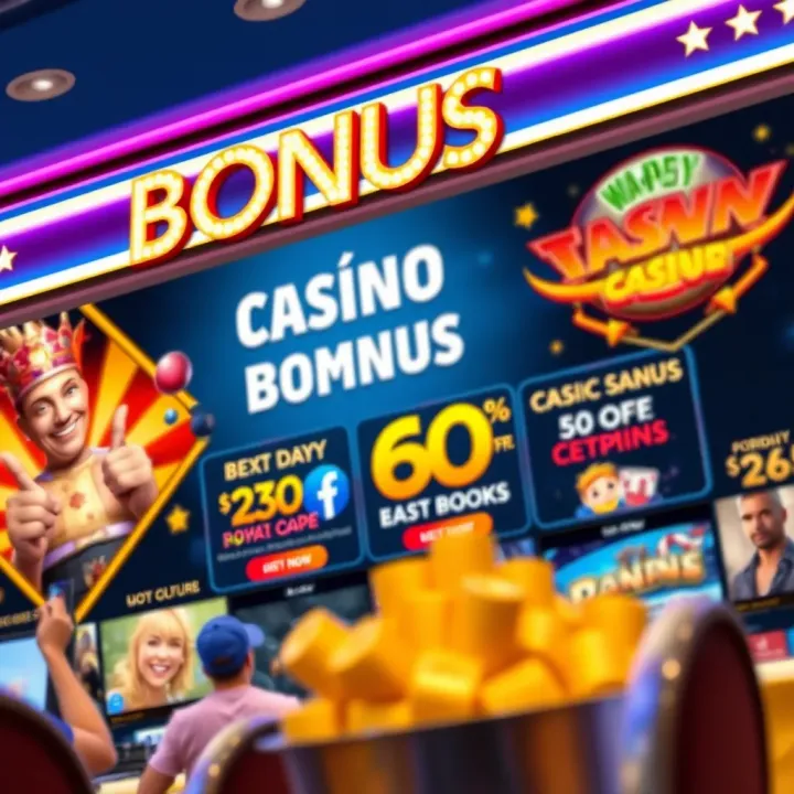 A promotional banner showcasing special casino offers with vibrant graphics