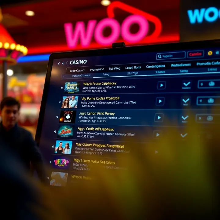 A digital casino interface displaying various promotional codes and offers for players to redeem