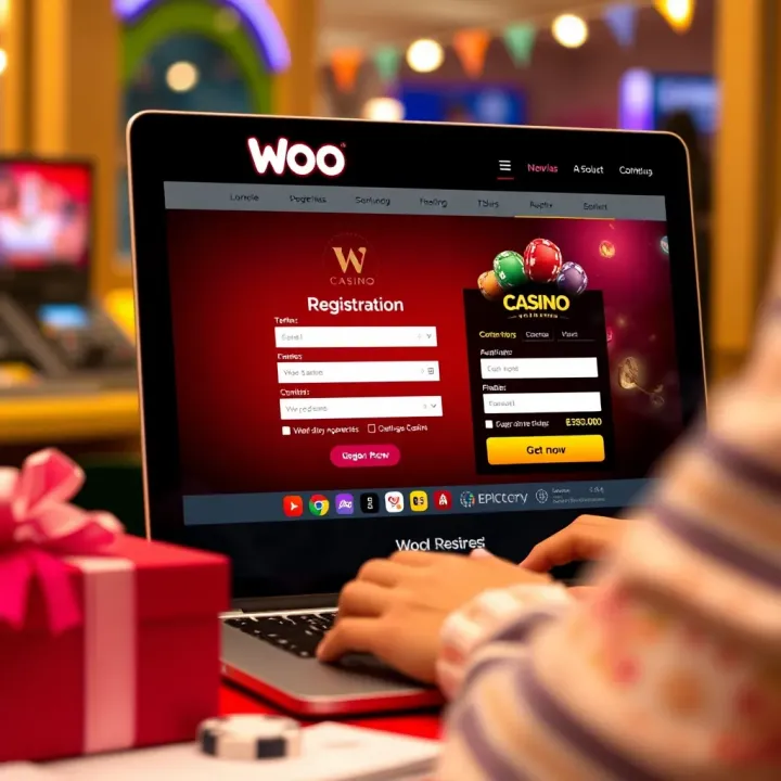 Woo Casino Registration Form Interface User entering registration information on Woo Casino website
