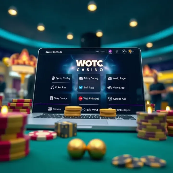 Illustration of secure online payment options available on Woo Casino for Australian players