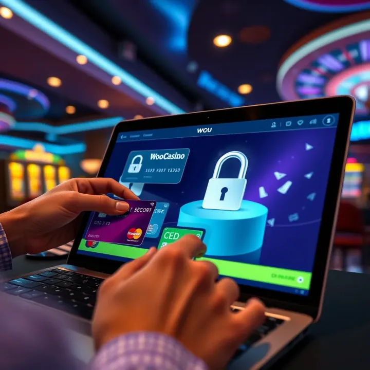 Secure online payment methods with credit cards and digital wallets illustrated on a virtual screen