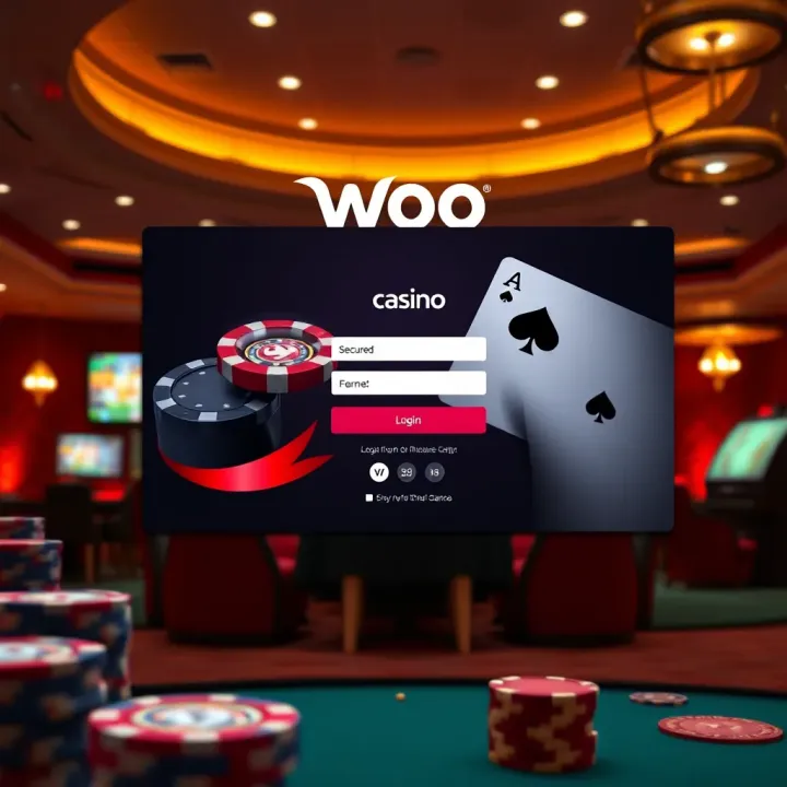 Secure login interface of Woo Casino showcasing user-friendly design and safety measures