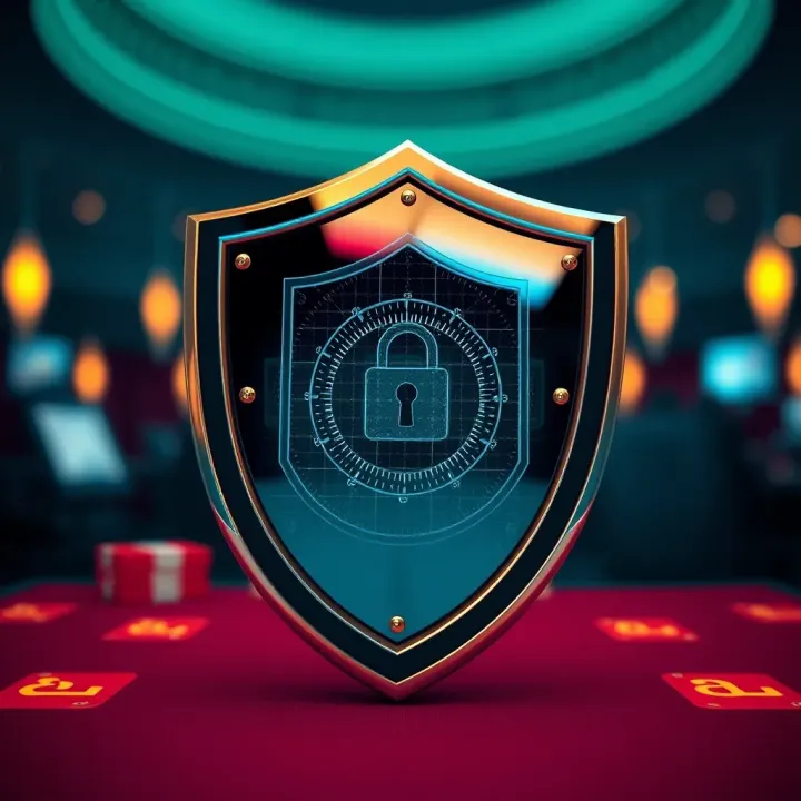 Secure transaction shield symbolizing protection measures during online casino withdrawals