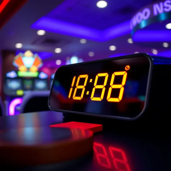 A digital clock illustrating the typical time taken for casino withdrawals to complete securely