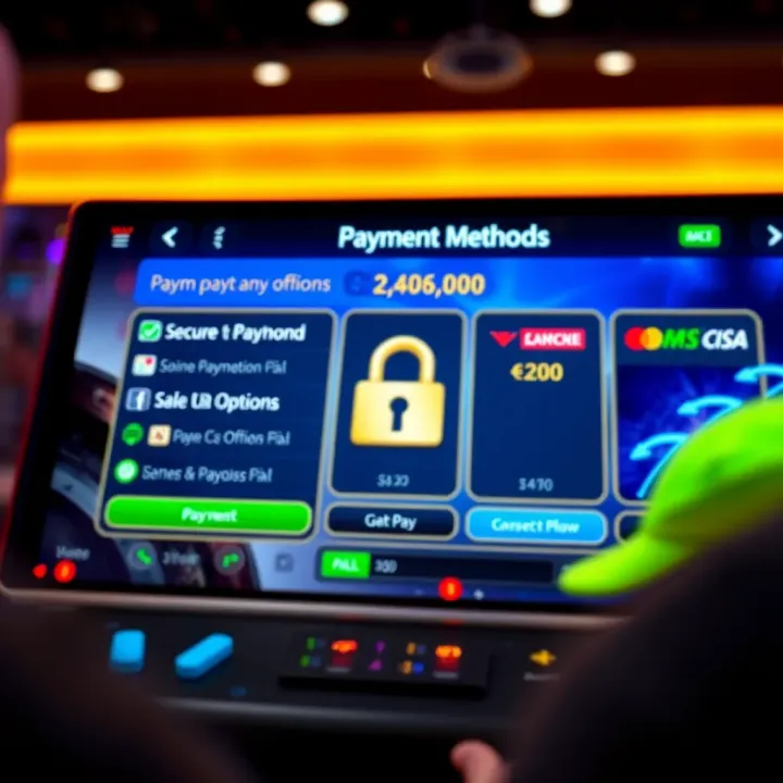 Secure online payment options displayed on a virtual casino interface