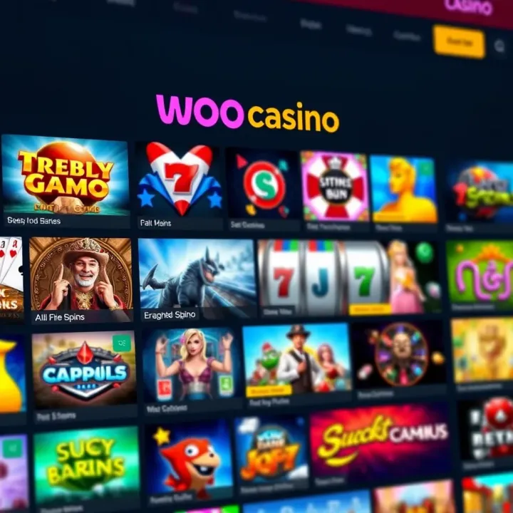 Woocasino Diverse Game Selection Collection of casino game thumbnails highlighting diverse options available on Woocasino