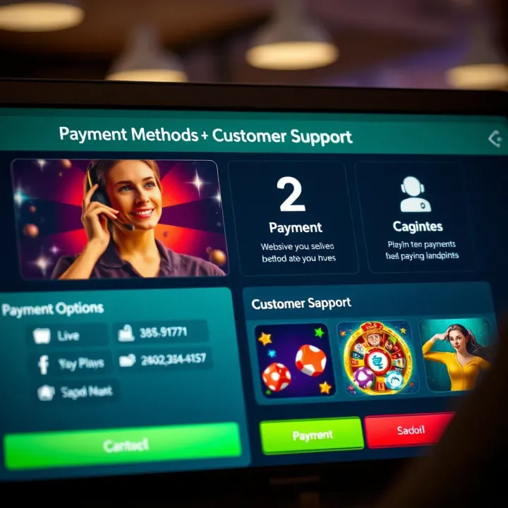 Payment Methods and Customer Support at Woocasino Interface showcasing payment options and customer support features for Woocasino users