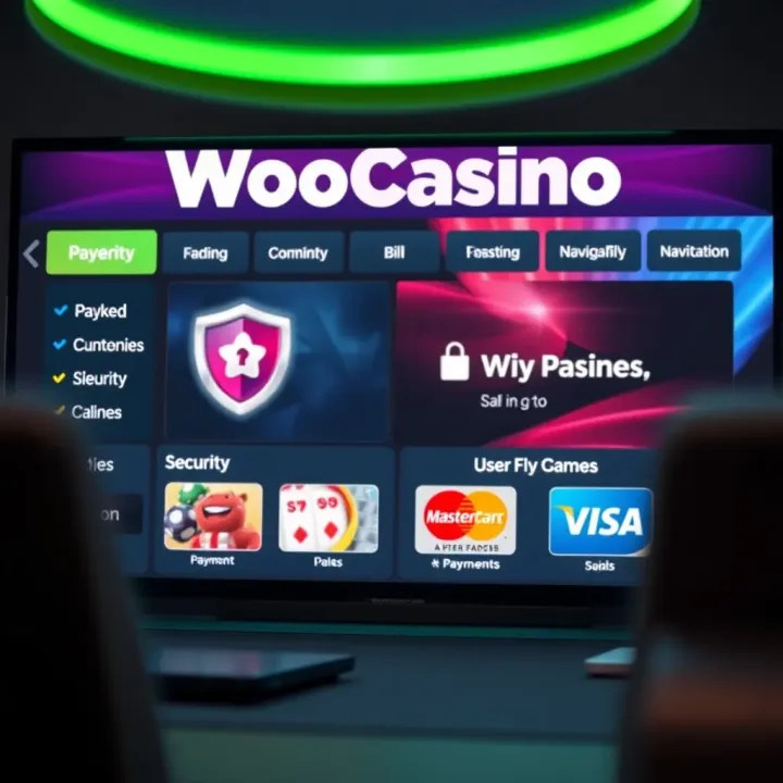 Interface displaying secure payment options and user-friendly navigation at WooCasino
