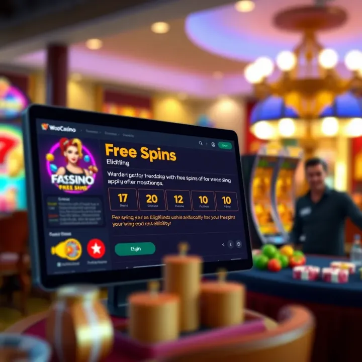Illustration of online casino interface highlighting wagering and eligibility details